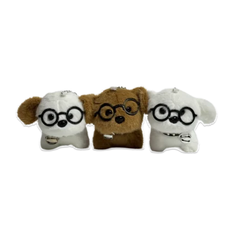 Брелок-игрушка Плюшевая собачка в очках