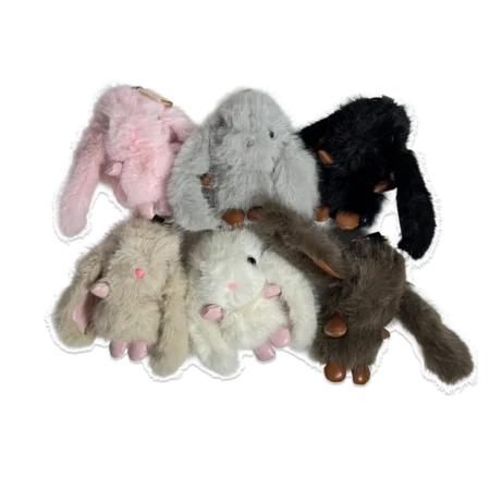 Брелок-игрушка Пушистый зайка в ассортименте