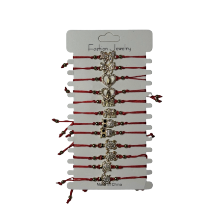 Браслет-оберег на красной тонкой нити в ассортименте