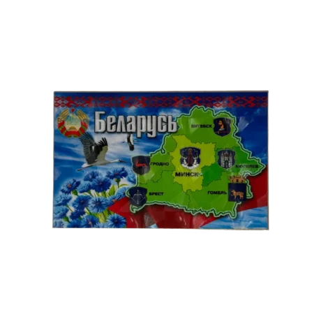 Магнит голограмма 95/65 мм "Беларусь васильковая"