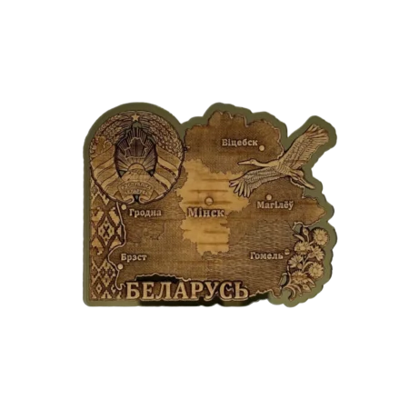 магнит оконтуренный "Беларусь с аистом"